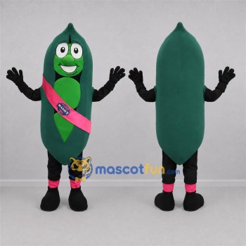 Custom Green Pea Pod Mascot Costume Adult Full Body Suit for Food Festivals