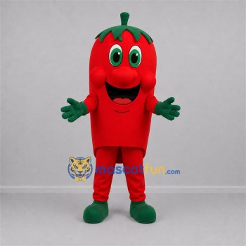 Custom Red and Green Pepper Mascot Costume Adult Full Body Suit for Food Festivals Custom Red and Green Pepper Mascot Costume Adult Full Body Suit for Food Festivals