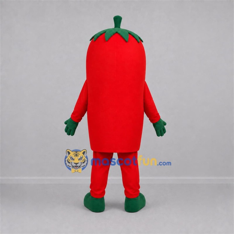 Custom Red and Green Pepper Mascot Costume Adult Full Body Suit for Food Festivals