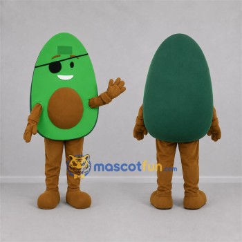 Custom Green and Brown Avocado Mascot Costume Adult Full Body Suit for Food Festivals