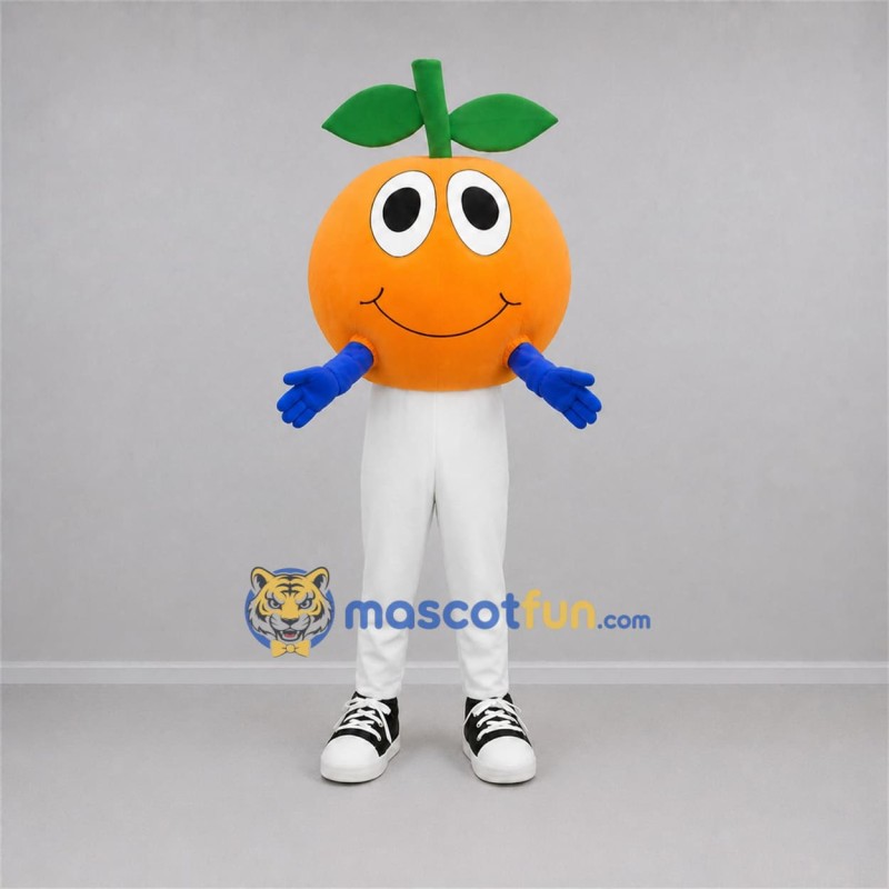 Custom Orange and White Orange Fruit Mascot Costume Adult Full Body Suit for Food Festivals Custom Orange and White Orange Fruit Mascot Costume Adult Full Body Suit for Food Festivals