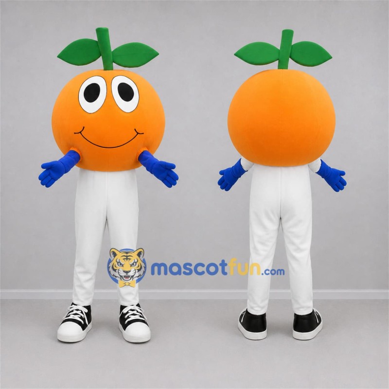 Custom Orange and White Orange Fruit Mascot Costume Adult Full Body Suit for Food Festivals Custom Orange and White Orange Fruit Mascot Costume Adult Full Body Suit for Food Festivals