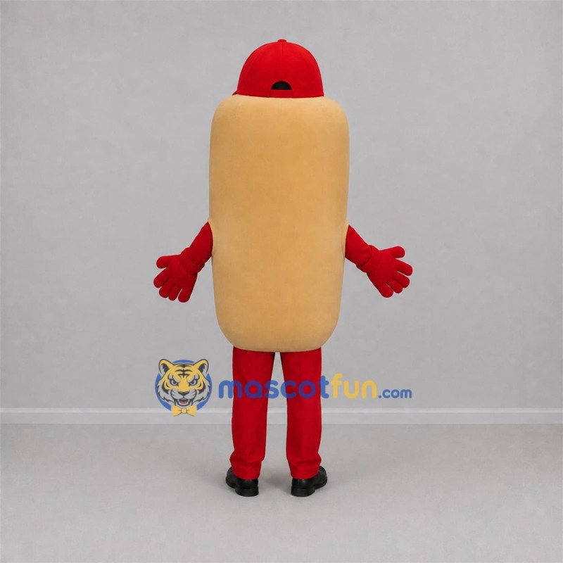 Custom Brown and Red Hot Dog Mascot Costume Adult Full Body Suit for Food Festivals Custom Brown and Red Hot Dog Mascot Costume Adult Full Body Suit for Food Festivals