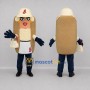 Custom Brown and Cream Hot Dog Mascot Costume Adult Full Body Suit for Food Festivals