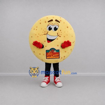 Custom Golden Yellow Tortilla Mascot Costume Adult Full Body Suit for Food Festivals Custom Golden Yellow Tortilla Mascot Costume Adult Full Body Suit for Food Festivals