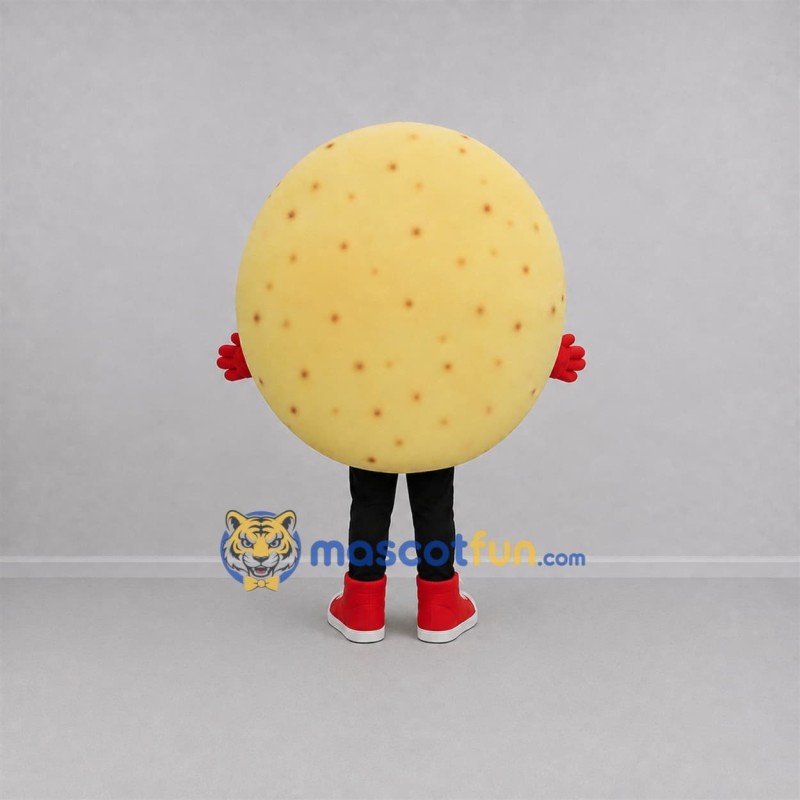 Custom Golden Yellow Tortilla Mascot Costume Adult Full Body Suit for Food Festivals Custom Golden Yellow Tortilla Mascot Costume Adult Full Body Suit for Food Festivals