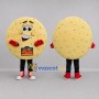 Custom Golden Yellow Tortilla Mascot Costume Adult Full Body Suit for Food Festivals