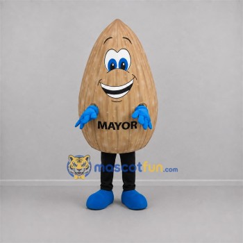 Custom Brown Almond Mascot Costume Adult Full Body Suit for Food Festivals