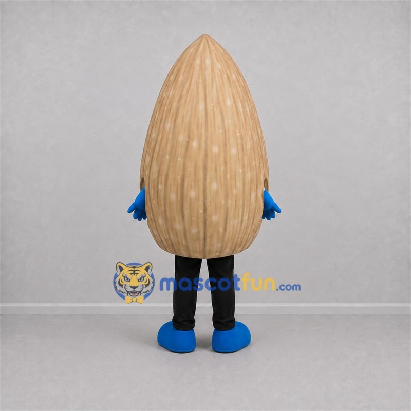 Custom Brown Almond Mascot Costume Adult Full Body Suit for Food Festivals Custom Brown Almond Mascot Costume Adult Full Body Suit for Food Festivals