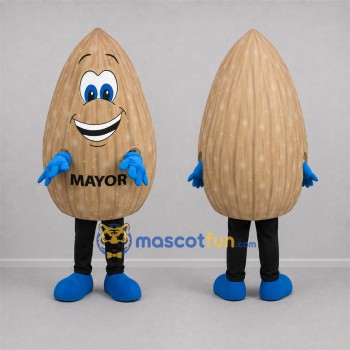 Custom Brown Almond Mascot Costume Adult Full Body Suit for Food Festivals