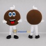 Custom Brown and White Round Dessert Mascot Costume Adult Full Body Suit for Food Festivals