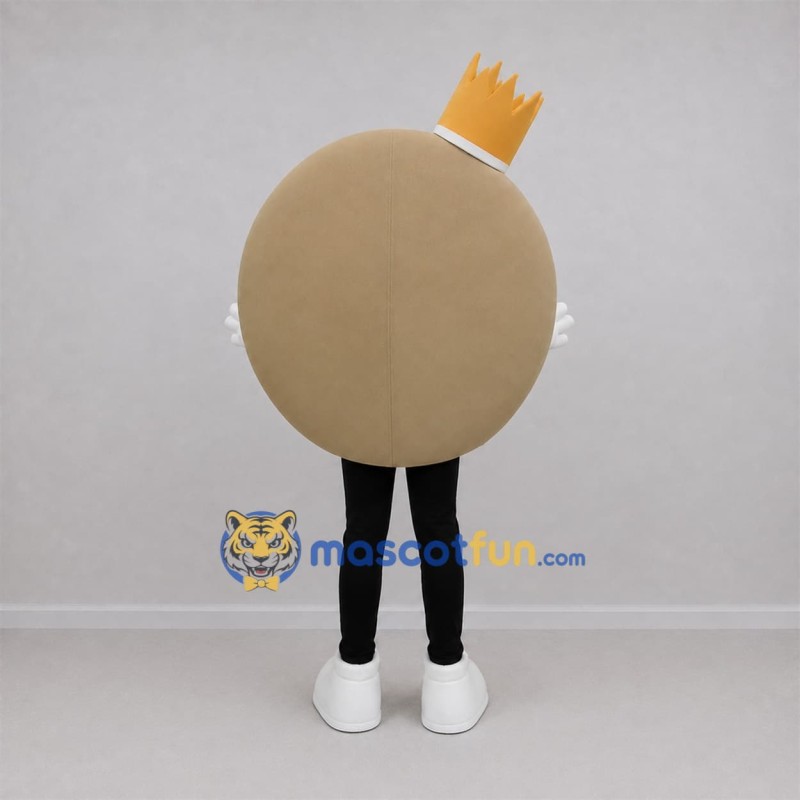 Custom Tan and Gold Round King Character Mascot Costume Adult Full Body Suit for Stage Performances Custom Tan and Gold Round King Character Mascot Costume Adult Full Body Suit for Stage Performances