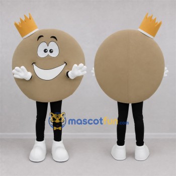 Custom Tan and Gold Round King Character Mascot Costume Adult Full Body Suit for Stage Performances