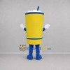 Custom Yellow and Blue Drink Cup Mascot Costume Adult Full Body Suit for Food Festivals Custom Yellow and Blue Drink Cup Mascot Costume Adult Full Body Suit for Food Festivals