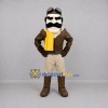 Custom Brown and Yellow Aviator Mascot Costume Adult Full Body Suit for Aviation Events Custom Brown and Yellow Aviator Mascot Costume Adult Full Body Suit for Aviation Events