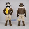 Custom Brown and Yellow Aviator Mascot Costume Adult Full Body Suit for Aviation Events Custom Brown and Yellow Aviator Mascot Costume Adult Full Body Suit for Aviation Events