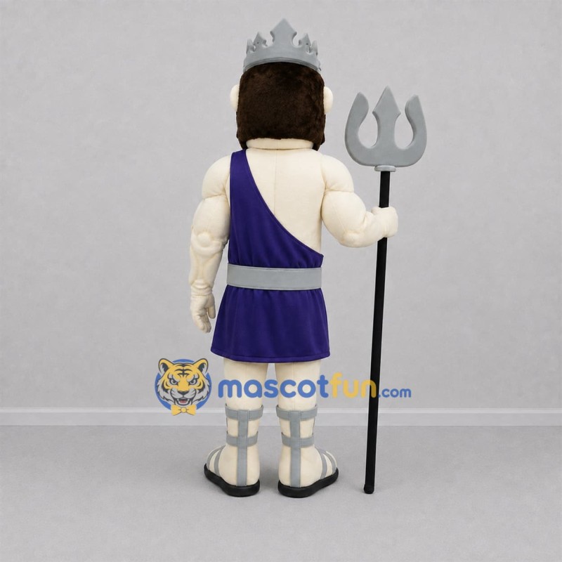 Custom Purple and Silver Sea King Mascot Costume Adult Full Body Suit for Fantasy Events Custom Purple and Silver Sea King Mascot Costume Adult Full Body Suit for Fantasy Events