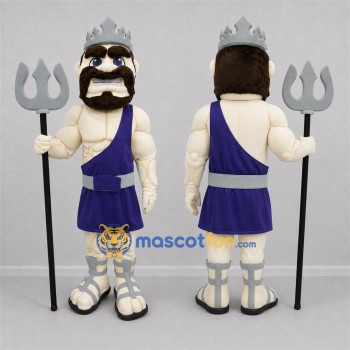 Custom Purple and Silver Sea King Mascot Costume Adult Full Body Suit for Fantasy Events
