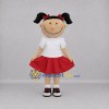 Custom White and Red Girl Mascot Costume Adult Full Body Suit for School Events Custom White and Red Girl Mascot Costume Adult Full Body Suit for School Events