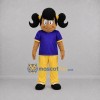 Custom Purple and Yellow Girl Mascot Costume Adult Full Body Suit for School Events Custom Purple and Yellow Girl Mascot Costume Adult Full Body Suit for School Events