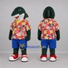 Custom Dark Green and Blue Shark Mascot Costume Adult Full Body Suit for Summer Events