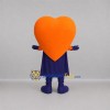 Custom Orange and Purple Superhero Heart Mascot Costume Adult Full Body Suit for Community Events Custom Orange and Purple Superhero Heart Mascot Costume Adult Full Body Suit for Community Events