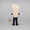 Custom Cream and Black Foot Mascot Costume Adult Full Body Suit for Health Events