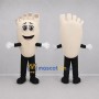 Custom Cream and Black Foot Mascot Costume Adult Full Body Suit for Health Events