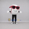 Custom White and Red Baseball Mascot Costume Adult Full Body Suit for Sports Events Custom White and Red Baseball Mascot Costume Adult Full Body Suit for Sports Events