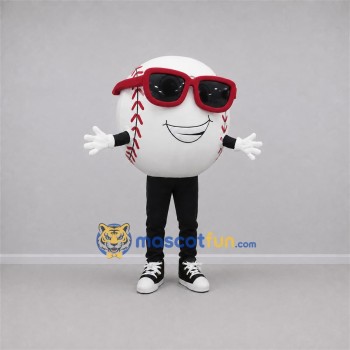 Custom White and Red Baseball Mascot Costume Adult Full Body Suit for Sports Events