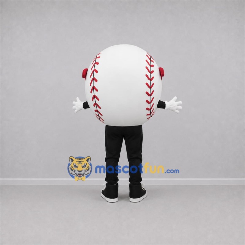 Custom White and Red Baseball Mascot Costume Adult Full Body Suit for Sports Events Custom White and Red Baseball Mascot Costume Adult Full Body Suit for Sports Events