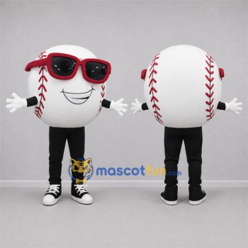 Custom White and Red Baseball Mascot Costume Adult Full Body Suit for Sports Events
