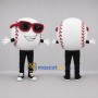 Custom White and Red Baseball Mascot Costume Adult Full Body Suit for Sports Events
