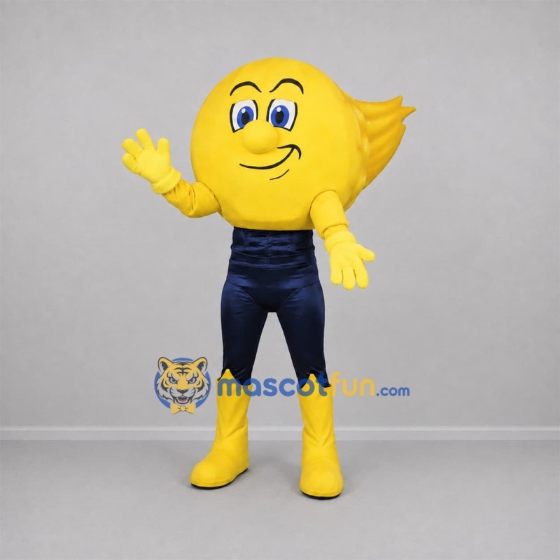 Custom Yellow and Blue Comet Mascot Costume Adult Full Body Suit for Space Events Custom Yellow and Blue Comet Mascot Costume Adult Full Body Suit for Space Events