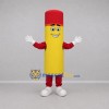 Custom Yellow and Red Capped Tube Mascot Costume Adult Full Body Suit for Promotional Events Custom Yellow and Red Capped Tube Mascot Costume Adult Full Body Suit for Promotional Events