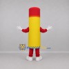 Custom Yellow and Red Capped Tube Mascot Costume Adult Full Body Suit for Promotional Events Custom Yellow and Red Capped Tube Mascot Costume Adult Full Body Suit for Promotional Events