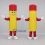 Custom Yellow and Red Capped Tube Mascot Costume Adult Full Body Suit for Promotional Events