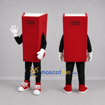 Custom Red and White Book Mascot Costume Adult Full Body Suit for Reading Events