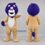 Custom Tan and Purple Lion Mascot Costume Adult Full Body Suit for School Events