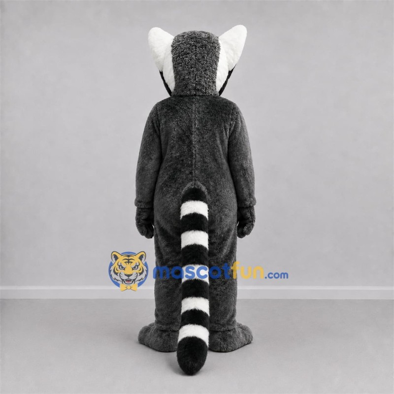 Custom Gray and White Ring-Tailed Lemur Mascot Costume Adult Full Body Suit for Wildlife Events Custom Gray and White Ring-Tailed Lemur Mascot Costume Adult Full Body Suit for Wildlife Events