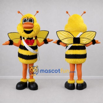 Custom Yellow and Black Bee Mascot Costume Adult Full Body Suit for Garden Events