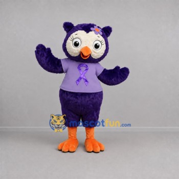 Custom Purple and Lavender Owl Mascot Costume Adult Full Body Suit for School Events Custom Purple and Lavender Owl Mascot Costume Adult Full Body Suit for School Events