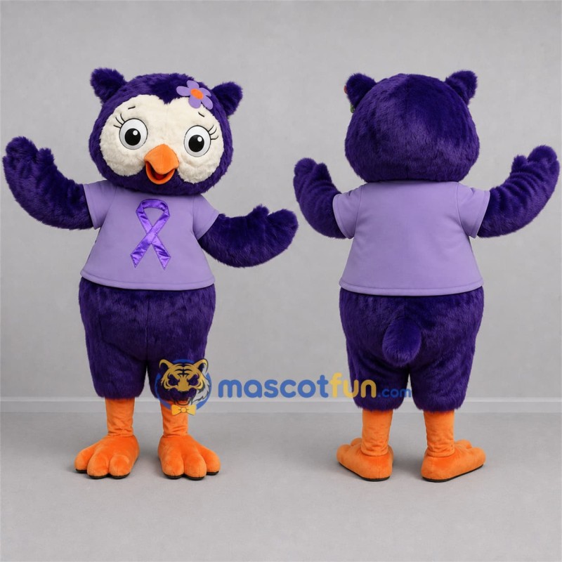 Custom Purple and Lavender Owl Mascot Costume Adult Full Body Suit for School Events Custom Purple and Lavender Owl Mascot Costume Adult Full Body Suit for School Events
