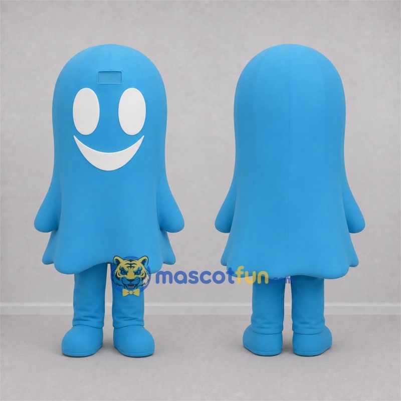Custom Blue Ghost Mascot Costume Adult Full Body Suit for Halloween Events Custom Blue Ghost Mascot Costume Adult Full Body Suit for Halloween Events