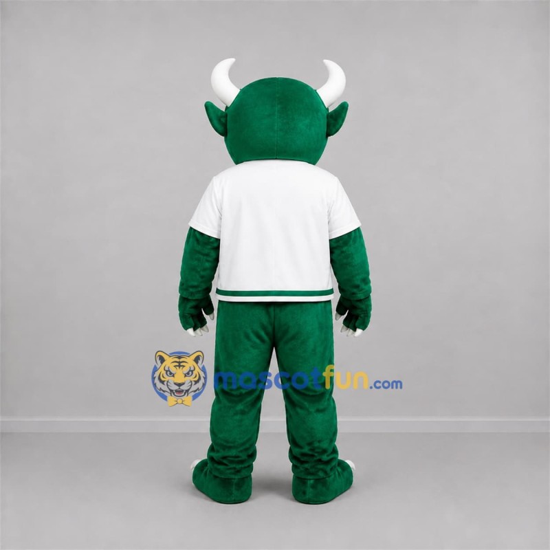 Custom Green and White Horned Monster Mascot Costume Adult Full Body Suit for Halloween Events Custom Green and White Horned Monster Mascot Costume Adult Full Body Suit for Halloween Events