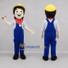 Custom Blue and Yellow Builder Mascot Costume Adult Full Body Suit for Community Events Custom Blue and Yellow Builder Mascot Costume Adult Full Body Suit for Community Events