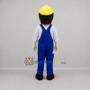 Custom Blue and Yellow Builder Mascot Costume Adult Full Body Suit for Community Events Custom Blue and Yellow Builder Mascot Costume Adult Full Body Suit for Community Events
