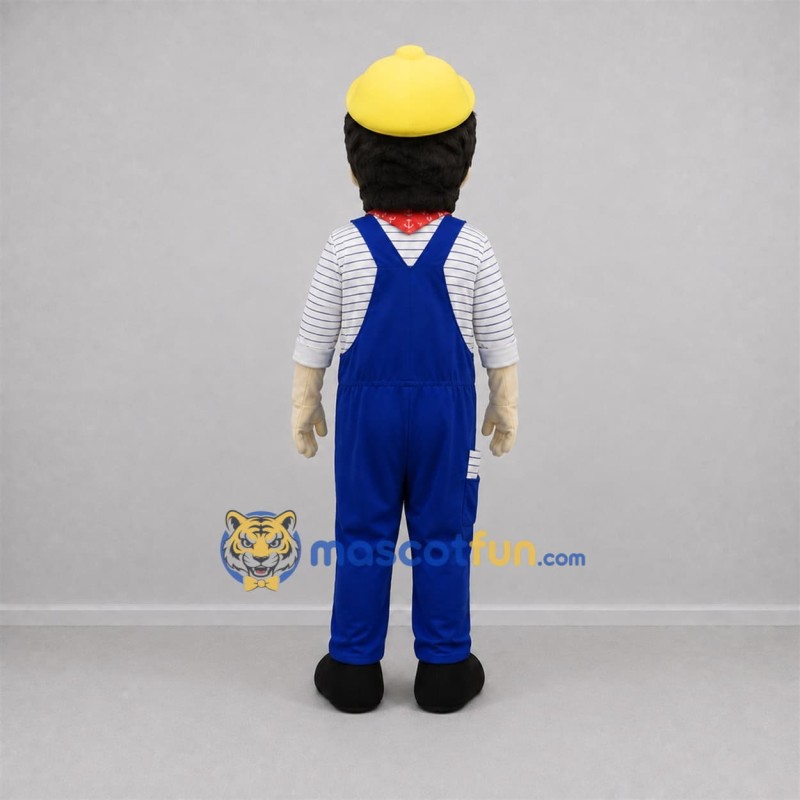 Custom Blue and Yellow Builder Mascot Costume Adult Full Body Suit for Community Events Custom Blue and Yellow Builder Mascot Costume Adult Full Body Suit for Community Events