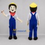 Custom Blue and Yellow Builder Mascot Costume Adult Full Body Suit for Community Events
