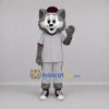 Custom Gray and Burgundy Baseball Cat Mascot Costume Adult Full Body Suit for Sports Events Custom Gray and Burgundy Baseball Cat Mascot Costume Adult Full Body Suit for Sports Events